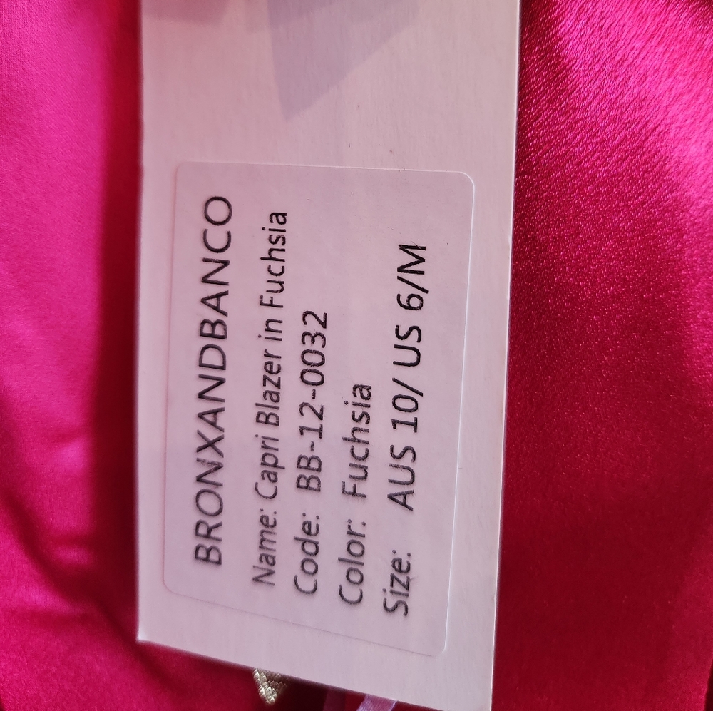 Bronx and Banco Capri Blazer in Fushsia Fuchsia - Size AUS 10/US 6/Medium - NWT - Picture 9 of 15